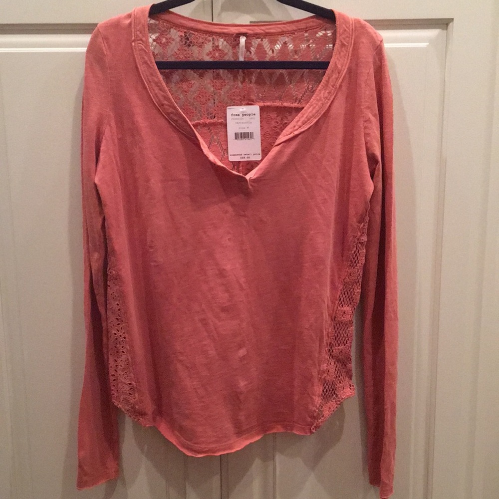 Free People Shirt with Lace Back